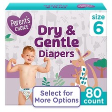 Size 6 Diapers 80 Count Hypoallergenic Ultra Soft for Sensitive Skin Gentle