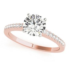 Lab-Created 1.50 Ct Round Cut VVS1 Diamond Wedding Ring 14K Rose Gold Finish