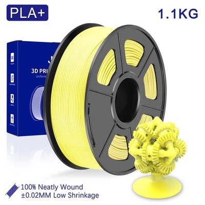 JAYO 1.1KG PLA+ Lemon Yellow 3D Printer Filament 1.75mm No Clog Better Adhesion