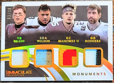2021 Immaculate monuments Brady mahomes Rodgers Wilson #MON-QB 3/10 game used