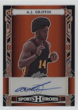2024 Leaf Metal Sports Heroes Orange Shimmer 4/5 AJ Griffin #BA-AJG Auto k5l