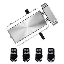 Electronic Door Lock, Zinc Alloy Anti-Theft Remote Door Lock with 4 Remote Co...