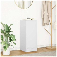 Sideboard White 29.5x34x76 cm Engineered Wood 1 Door Shelf Wall-Mountable Slim.