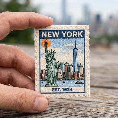Custom embroidered New York Statue of Liberty patch NYC skyline travel souvenir