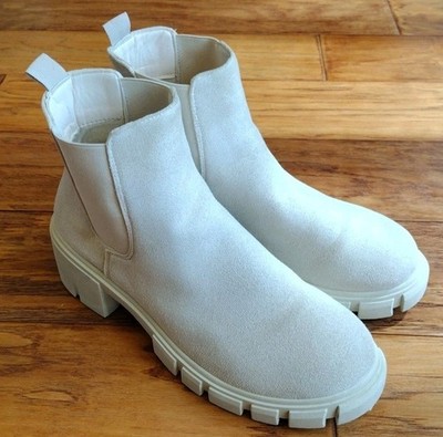 Charlotte Russe Lug Sole Platform Elastic Panel Chelsea Boots Ankle Women's Sz 9