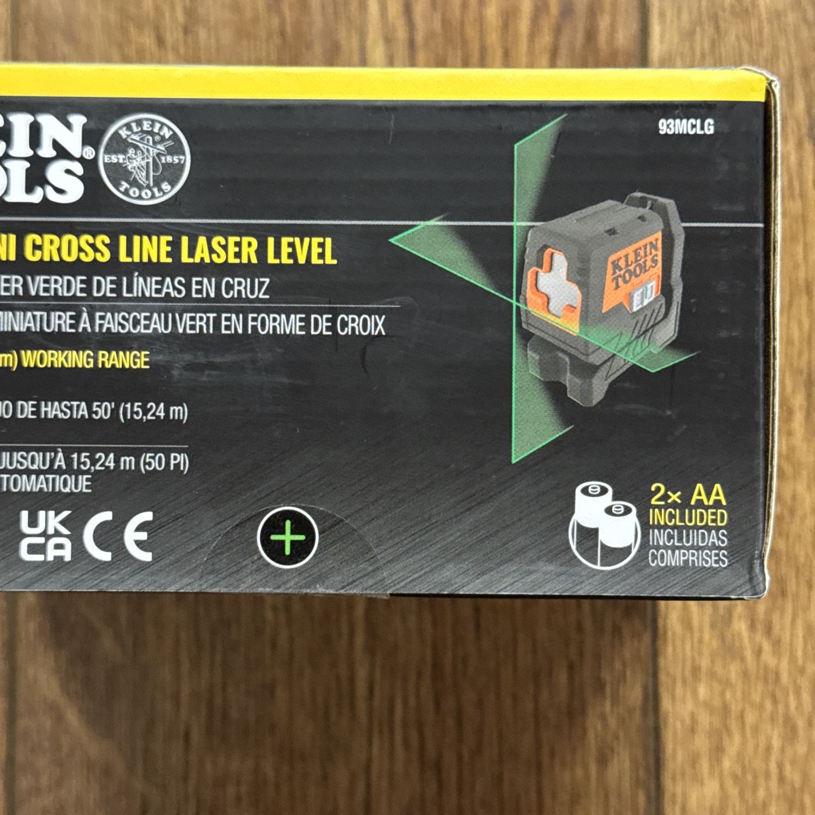 Klein Tools 93MCLG Green Mini Cross-Line Self-Leveling Laser Level, 50-Foot, NEW