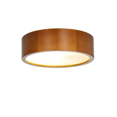 Deckenleuchte rund Holz Natur E27 Ø 27 cm Modern Wohnzimmer Deckenlampe - Bild 1 von 4