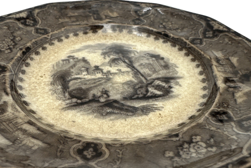 Antique John Alcock Vincennes Cobridge B&B Plate Mulberry Staffordshire - Picture 3 of 7