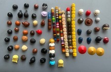 Lego Pieces for Minifigures-Hats/Hair/Faces/Helmets-Minifig-Exact Lot Pictured