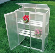 Compact Growhouse - Silver Aluminium Frame, Clip-Free Polycarbonate, 2'6"x1'3"