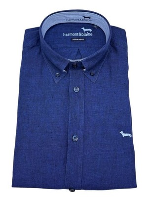 Harmont & Blaine   Regular Fit Leinenhemd tiefblau meliert