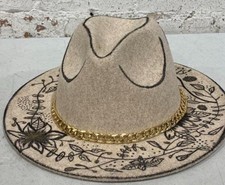 Custom Hand Burned Fedora Western Hat One Of A Kind