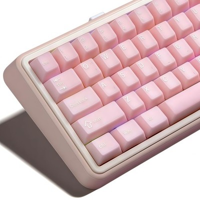 121 Keys Pink Jade Keycaps Double Shot PBT Crystal Set Translucent Cherry