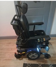 Velocity Power Wheelchair Joystick Control Flip Up Armrests Black Blue