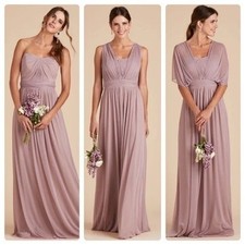 Birdy Grey Mauve Maxi Dress Gown Chicky Convertible Bridesmaid Formal NWT Sz S