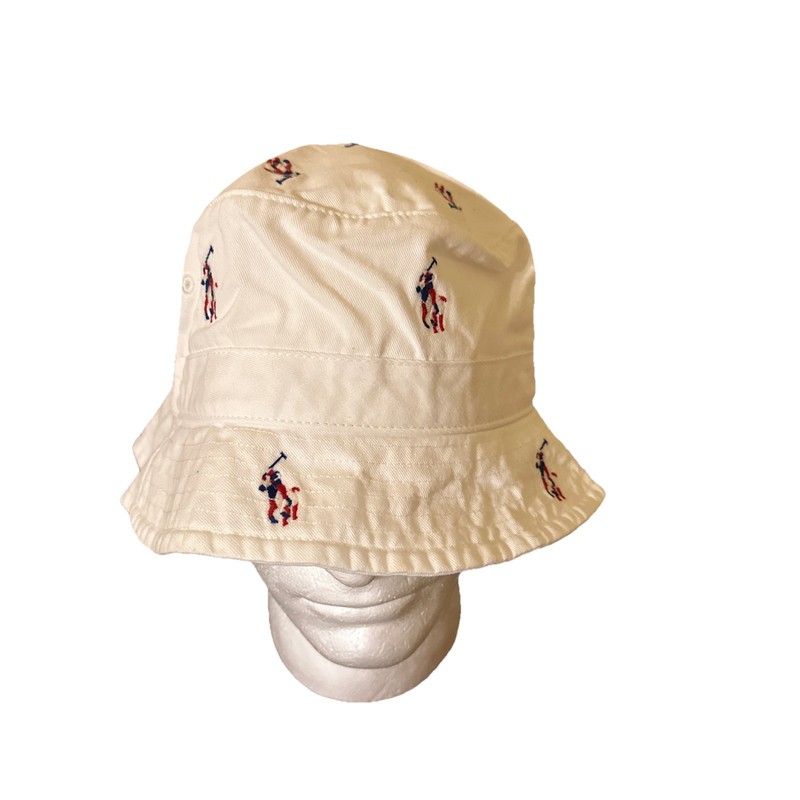 Polo Ralph Lauren hat men Large / Xlarge Bucket White USA  Pony 61Cm