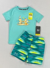Little Boy's Under Armour UPF 50 Swim Shirt Shorts 2 Piece Set Size 4