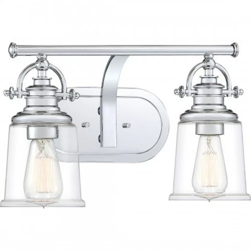 Quoizel GRT8602 Grant 2 Light 16"W Bathroom Vanity Light - Chrome - Picture 3 of 7