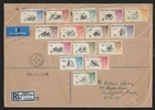 FALKLAND IS TO US AIR MAIL BIRDS COMPLETE UP TO £1 REGD. FIRST DAY COVER 1960