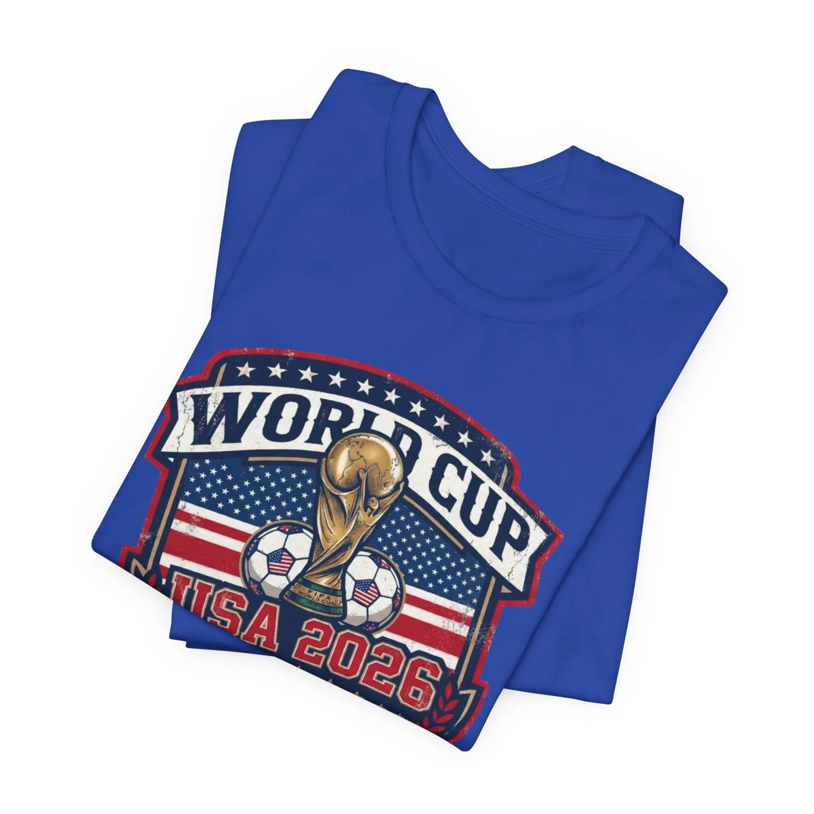 World Cup USA 2026 Soccer Trophy Tee | USA Flag Back