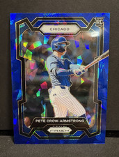 Panini Prizm Pete Crow-Armstrong Blue Cracked Ice #203 Chicago Cubs Card