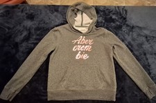 Gray Girls ABERCROMBIE AND FITCH Sweat Top Embroided Hoodie Size 13/14