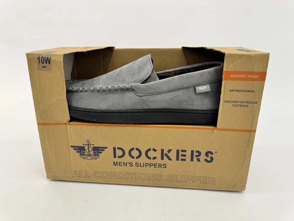 Zapatillas mocasín Dockers venecianas para hombre grises sin cordones anti microbianas talla 10W nuevas en caja Foto 4 de 4