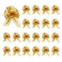 20 StüCk Goldene ZugbäNder 6,3 Zoll GroßE Doppelschicht Geschenkband Schleifen