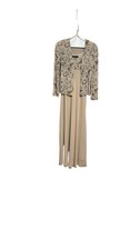 Alex Evenings Beige Glittery Mother of the bride Dress Gown Size 6 Petite