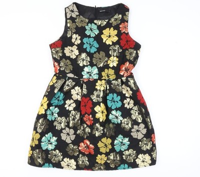 Geliebtes Damen Kleid Mehrfarbig Blumen A-Linie L