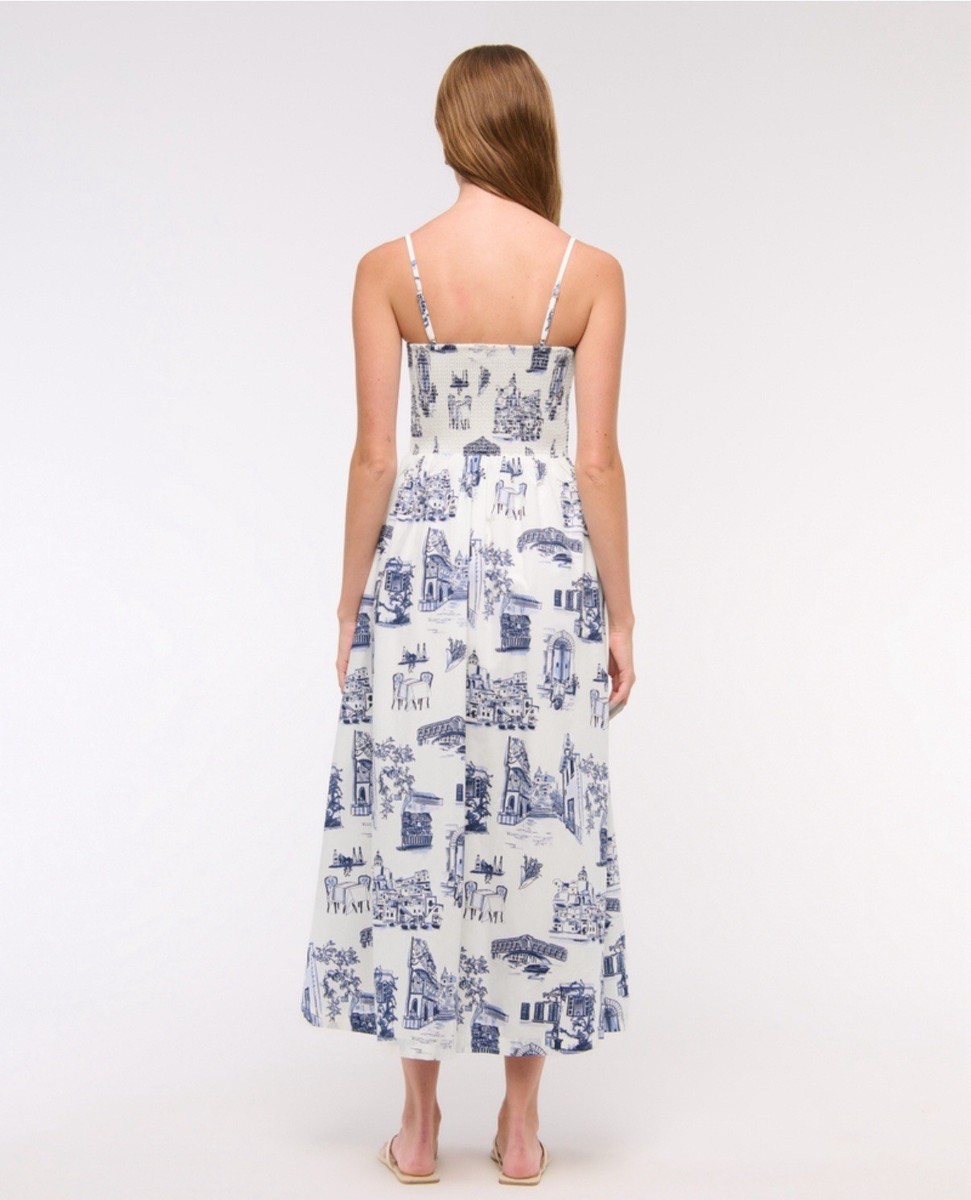 Abercrombie Dipped-Waist Smocked Midi Dress (Size: XL Petite) | eBay