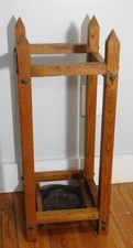 ANTIQUE ARTS & CRAFTS  OAK UMBRELLA CANE  HALL STAND 29.5'' High