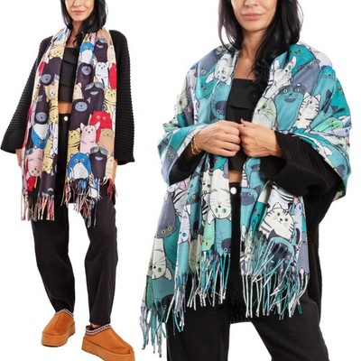 TOOCOOL EM-3579 Unisex Cats Stole Fringe Scarf Scarf Scarf Scarf