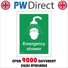 SIGN Emergency shower decontaminate sanitise wash off cleanse poison pain FS069D