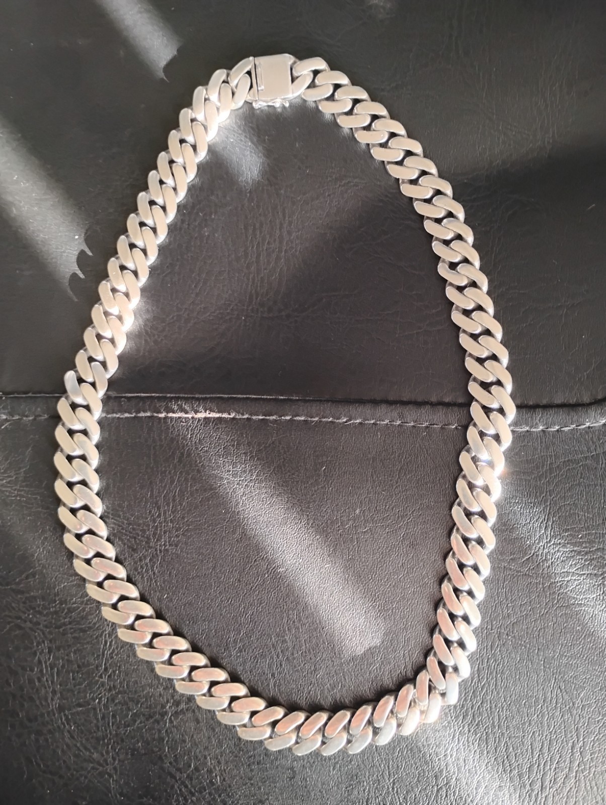 Solid Sterling Silver 22" Solid Miami Cuban Link … - image 1