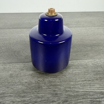 Vintage Retro Keramik Pottery Lampenfuß blau Mid Century Modern kleiner Tisch