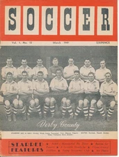 SOCCER MAGAZINE - March 1949 - DERBY COUNTY team group on front cover
