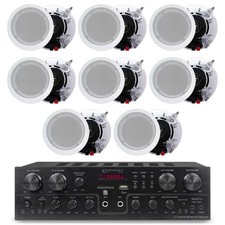 Technical Pro Home Theater System Kit with 1000 Watts 4-Chanel Bluetooth Rece...