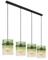 Globo Hg Gorley HäNgeleuchte Metall Schwarz Matt, 4X E27, 140 Cm, Design-Stil, I