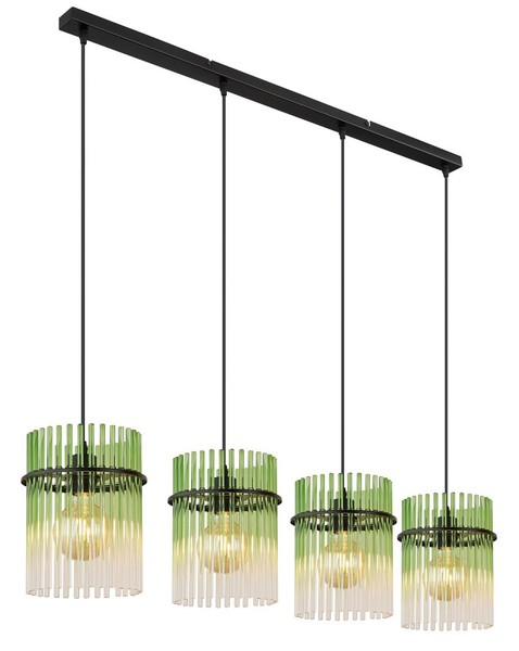 Globo Hg Gorley HäNgeleuchte Metall Schwarz Matt, 4X E27, 140 Cm, Design-Stil, I-image