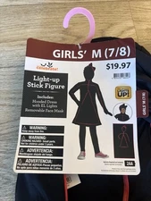 Light Up Stick Figure Hooded Dress Costume Girls M (7/8)