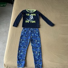 The Children's Place Boys 4T 2-Piece Snug Fit Cotton Dino Long Sleeve PJs