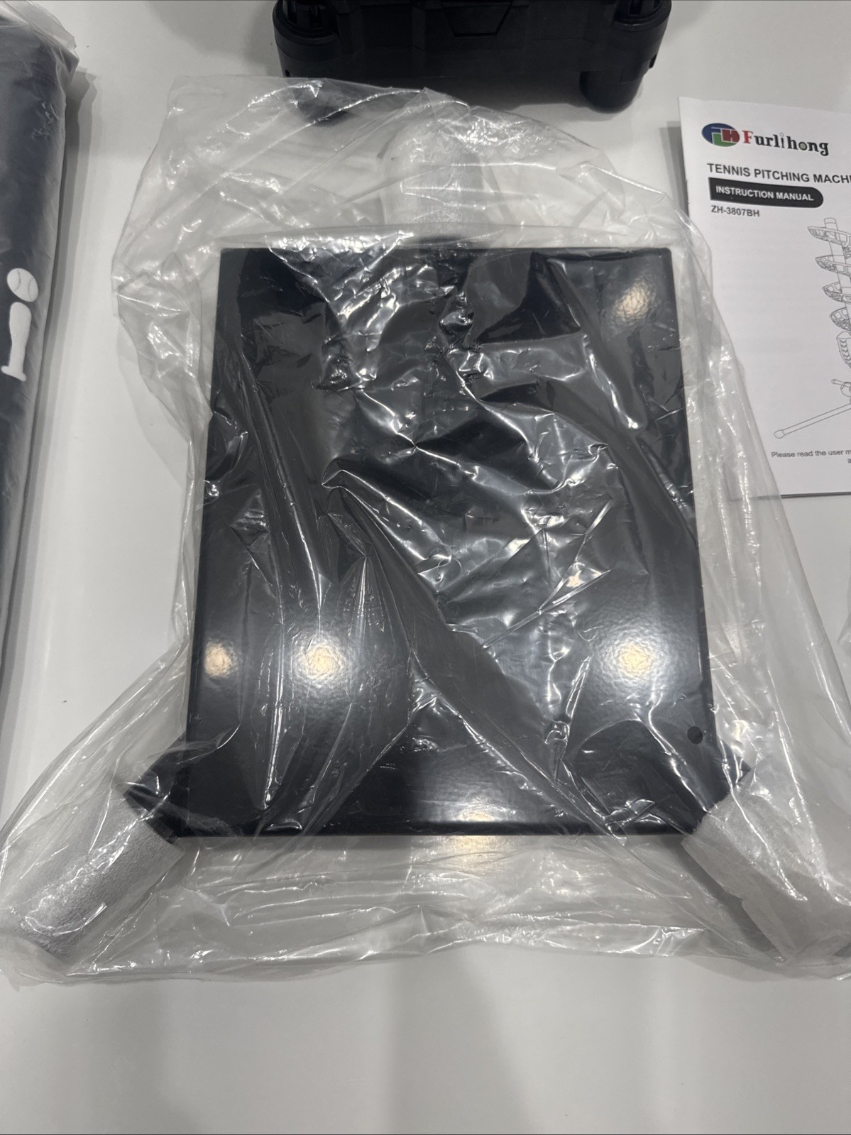 Furlihong 3807BH Tennis Ball Machine with Triangular Base, Adjustable Speeds