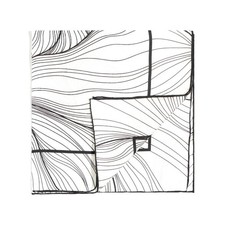 100 Silk Twill Square Scarf 53cm Hand Rolled Black  White Minimalist Pattern