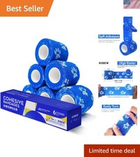 Self-Adherent Cohesive Bandage Rolls - 2 x 5 Yards, Ideal for Sports Recovery