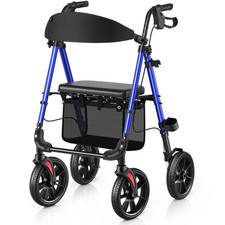 WALK MATE Rollator Walker for Seniors 10 Inch Big Wheels Reinforced Aluminum OP