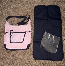 Land  s End Pink Diaper Baby Bag With Changing Pad  Pouch NWOT