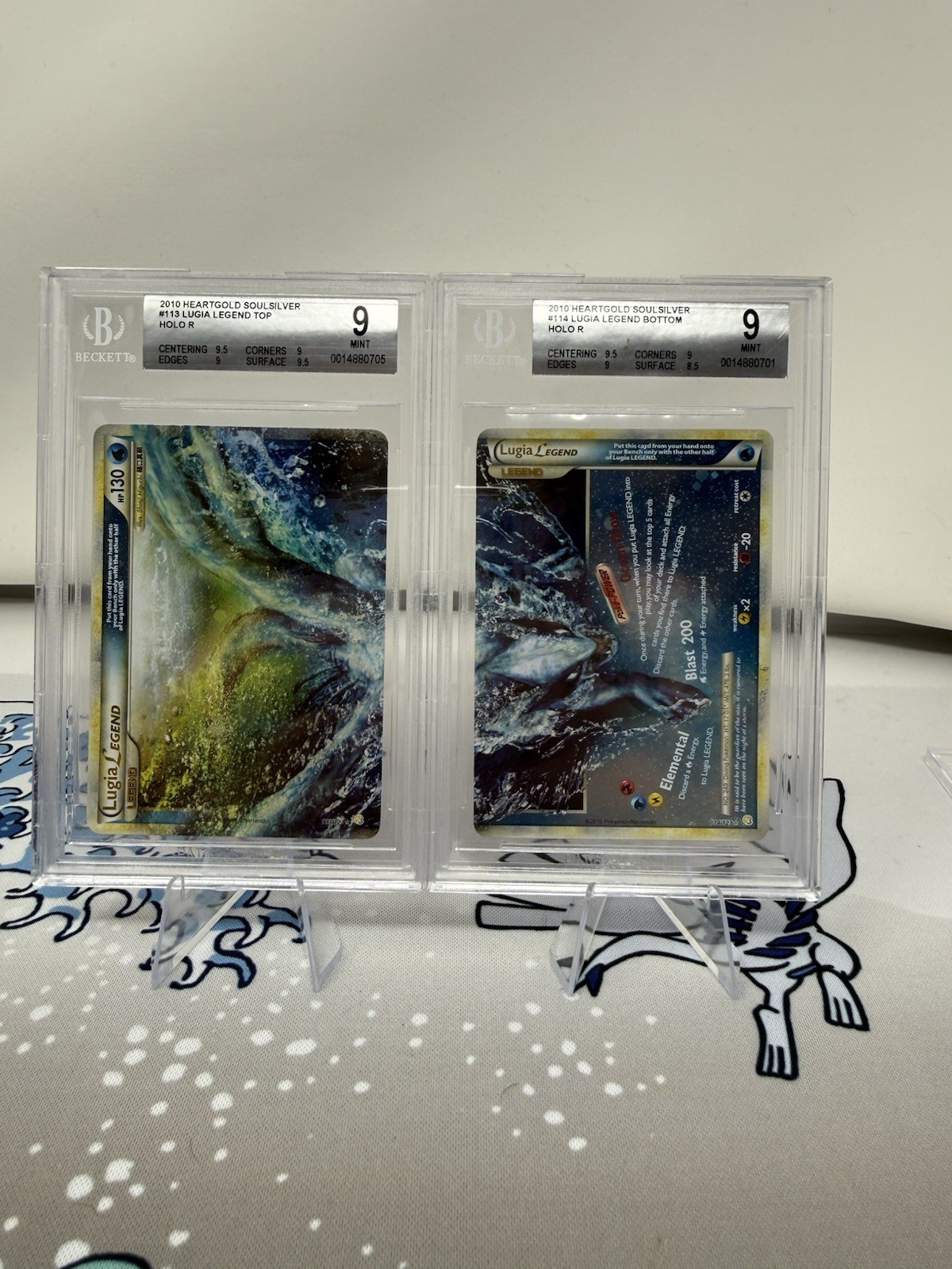 Lugia Legend Holo Complete 2010 Pokemon Heartgold & Soulsilver #113 & #114 BGS 9