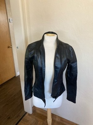 Black vintage Vera Pelle Leather Jacket