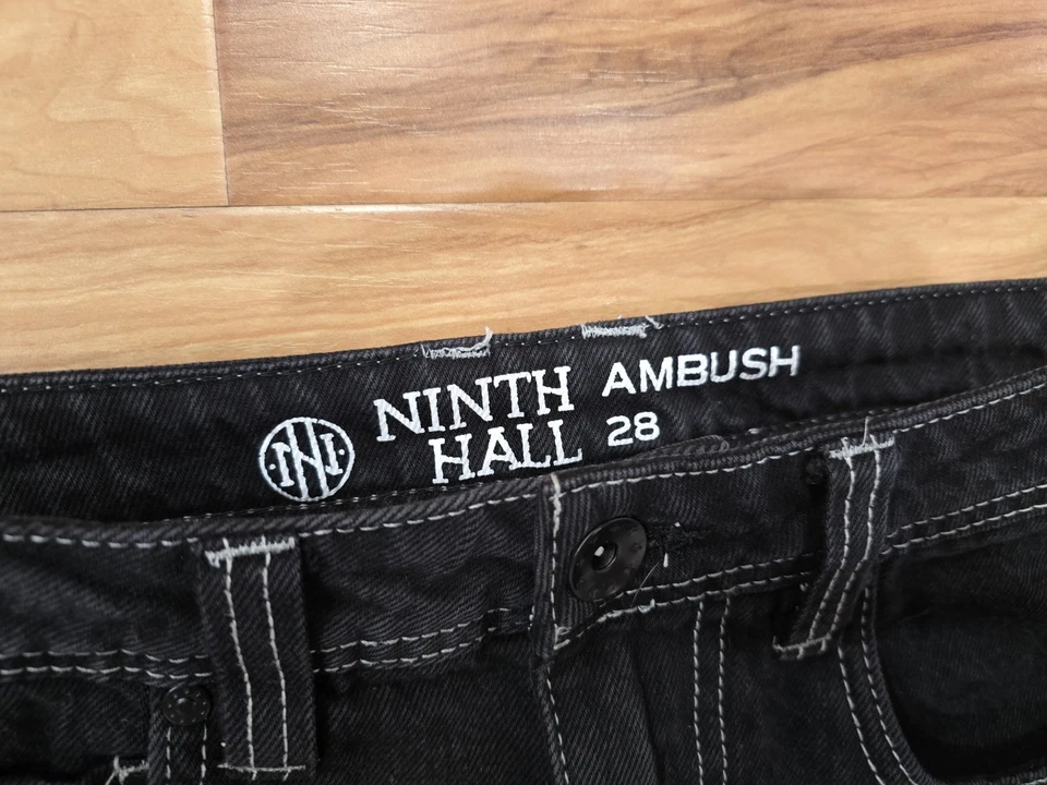 Ninth Hall Cargo Pants Mens 28x26 Black Denim Jeans Work Baggy Skate Streetwear - Image 4 of 4